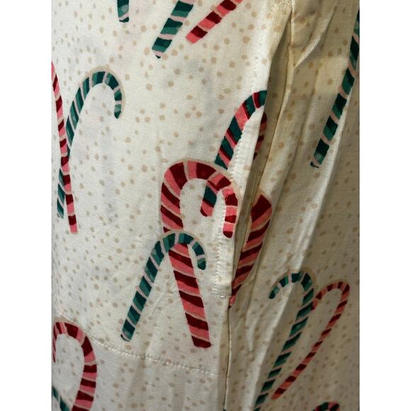 Soma Cool Nights Candy Cane Print Pajama Pants Ivory Red Green Women’s Medium - Picture 4 of 7